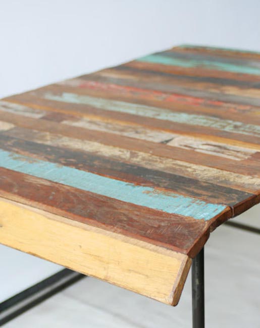 distressed table - up close