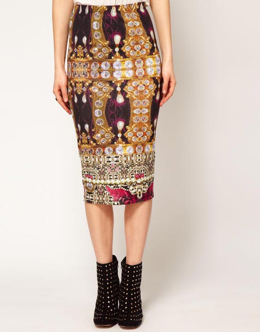 Pencil skirt in baroque chain print, asos.com