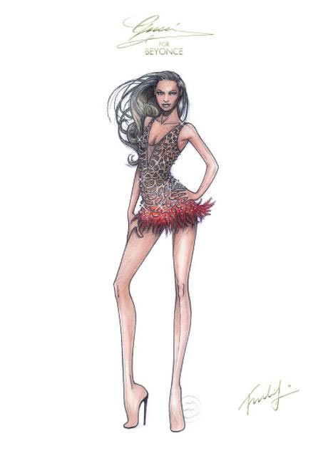 Gucci's sketch for Beyonce