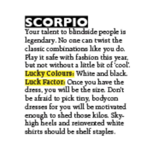 Scorpio text