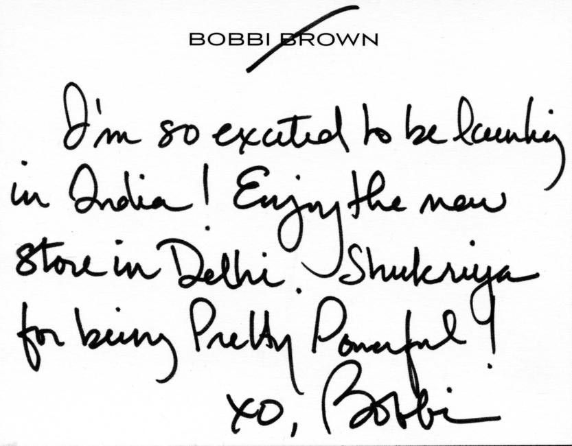A note from Bobbi Brown on the opening of her first India store