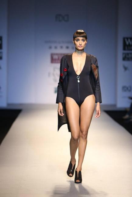 Shivan & Narresh swimsuit and jacket - WIFW AW 2013