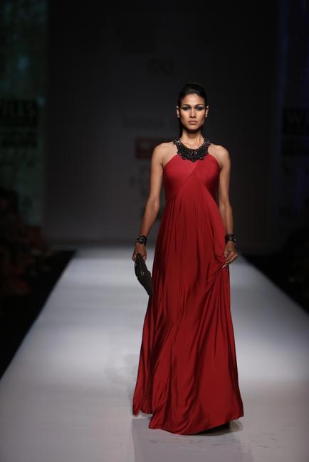 Super sleek evening gown by Rana Gill - WIFW AW 13
