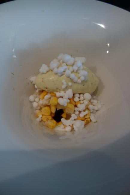 Exemplery dessert at Pollen! Banan rice pudding with coconut, sudachi and madras curry