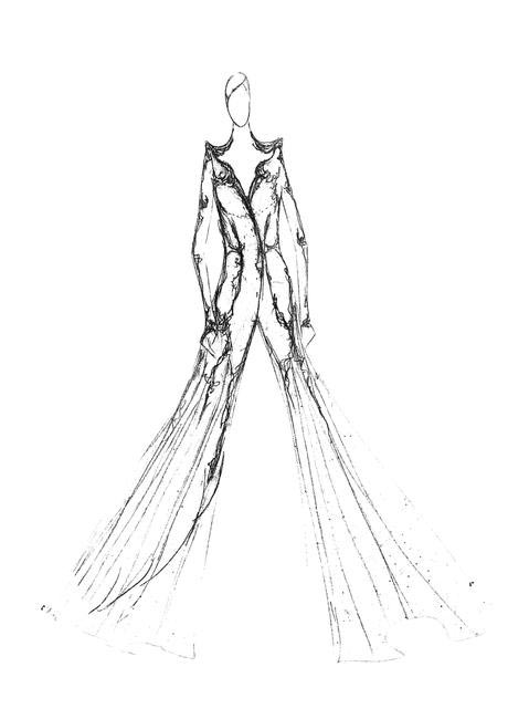 Couture sketch by Gaurav Gupta