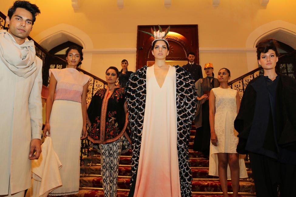 Models showcase the designs for the Regional Woolmark Prize