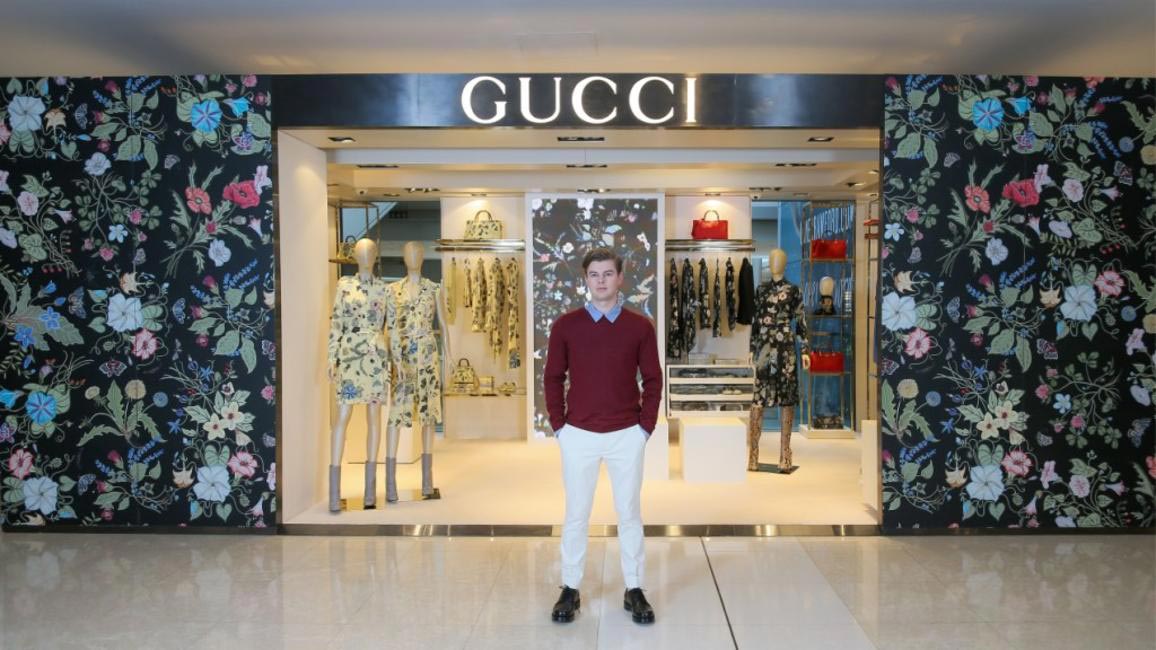 Kris Knight at the Gucci store