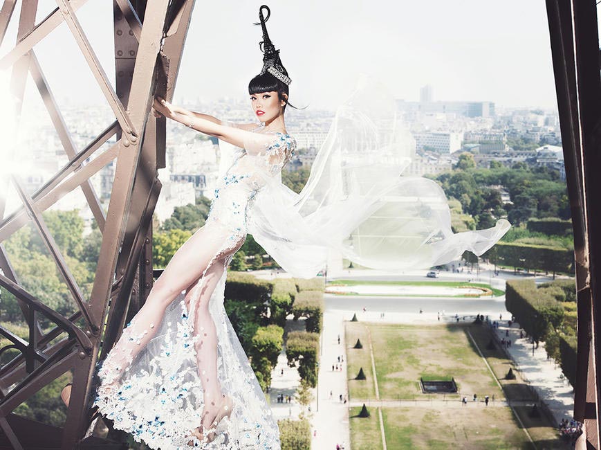 Autumn Fashion Show 2014 atop the Eiffel Tower - produced by Jessica Minh Anh