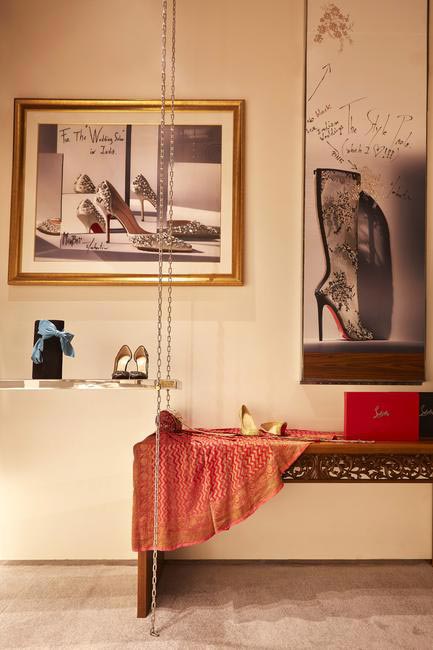 Hand drawn panels selected by designer Christian Louboutin