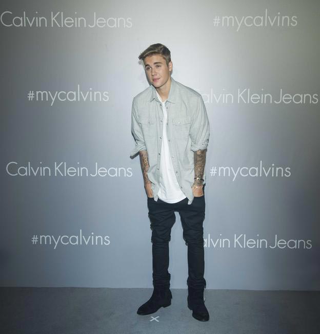 Justin Bieber at the Calvin Klein event