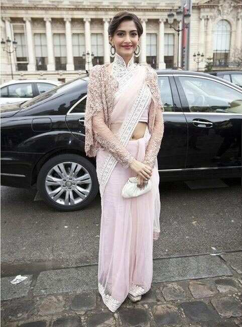 Sonam Kapoor Gives Florals A Retro Spin In A Raw Mango Saree With A Puff  Sleeve Blouse