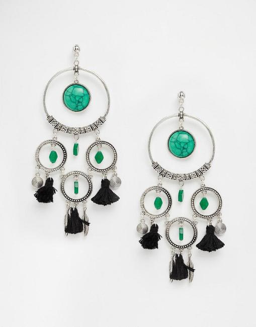 Stone and tassle earrings, www.asos.com, INR 900