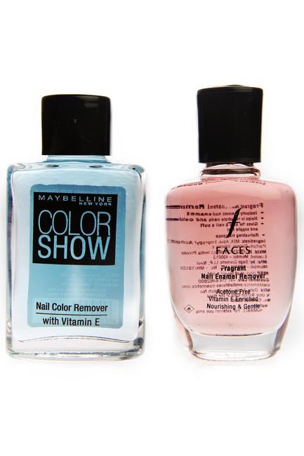 Nail polish removers from Maybelline (INR 100) and Faces (INR 135)
