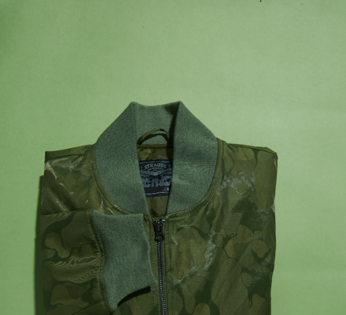Camo print jacket, Levi's, price on request