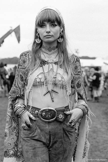 The Hippie style of Woodstock, 1969.