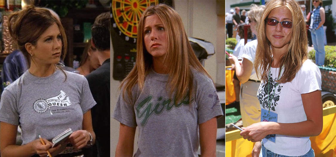 The white top printed USA worn by Rachel Green (Jennifer Aniston