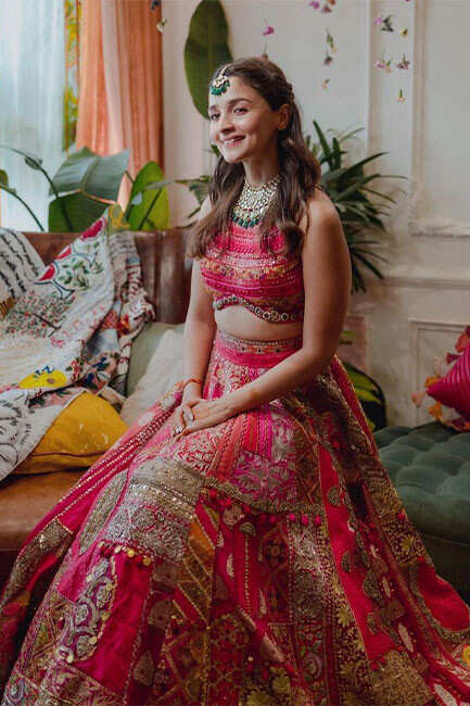 Alia Bhatt Grey Silver Ruffle Lehenga Gown SFIN0922 – ShreeFashionWear