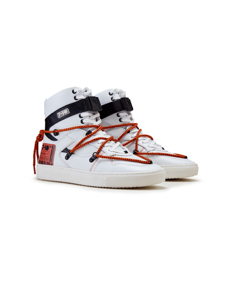 7-10 209 White Graphic High-Top Sneakers