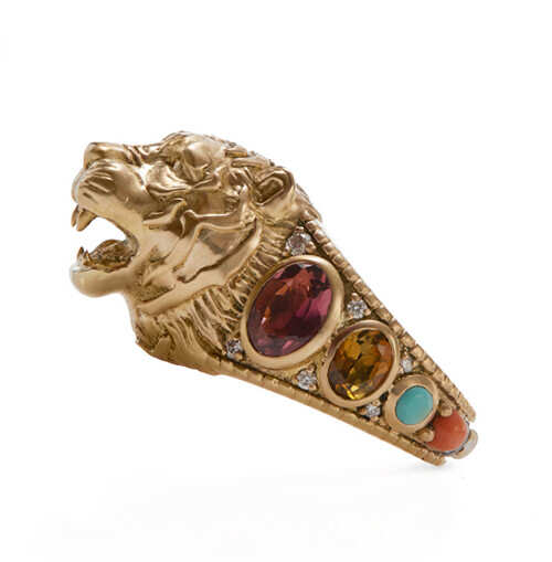 Statement Sabyasachi Inspired Adjustable Ring with Lion face in