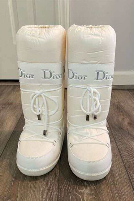 Christian Dior Pink Logo Moon Boots