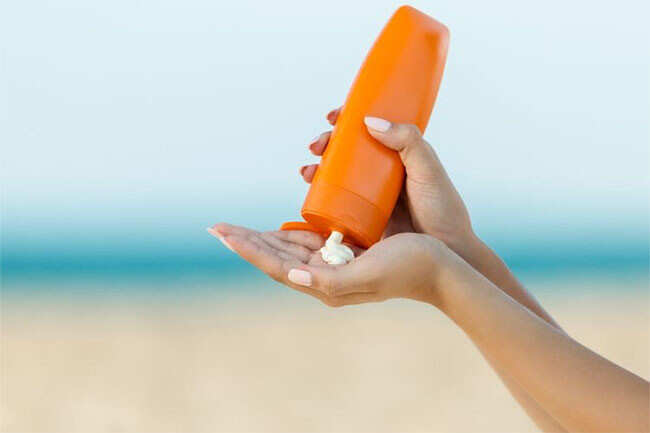 Summer skincare - apply sunscreen.