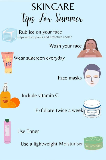Tips for summer skincare routine.