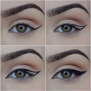 Types of winged eyeliner.