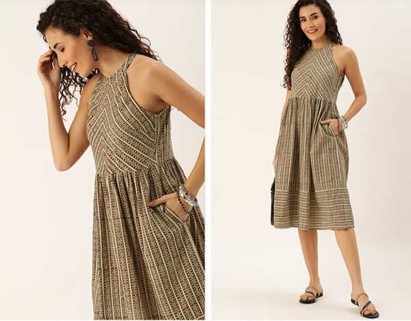 Salt and Sea Day Dress - ILAMRA  Sustainable Clothing Brand India