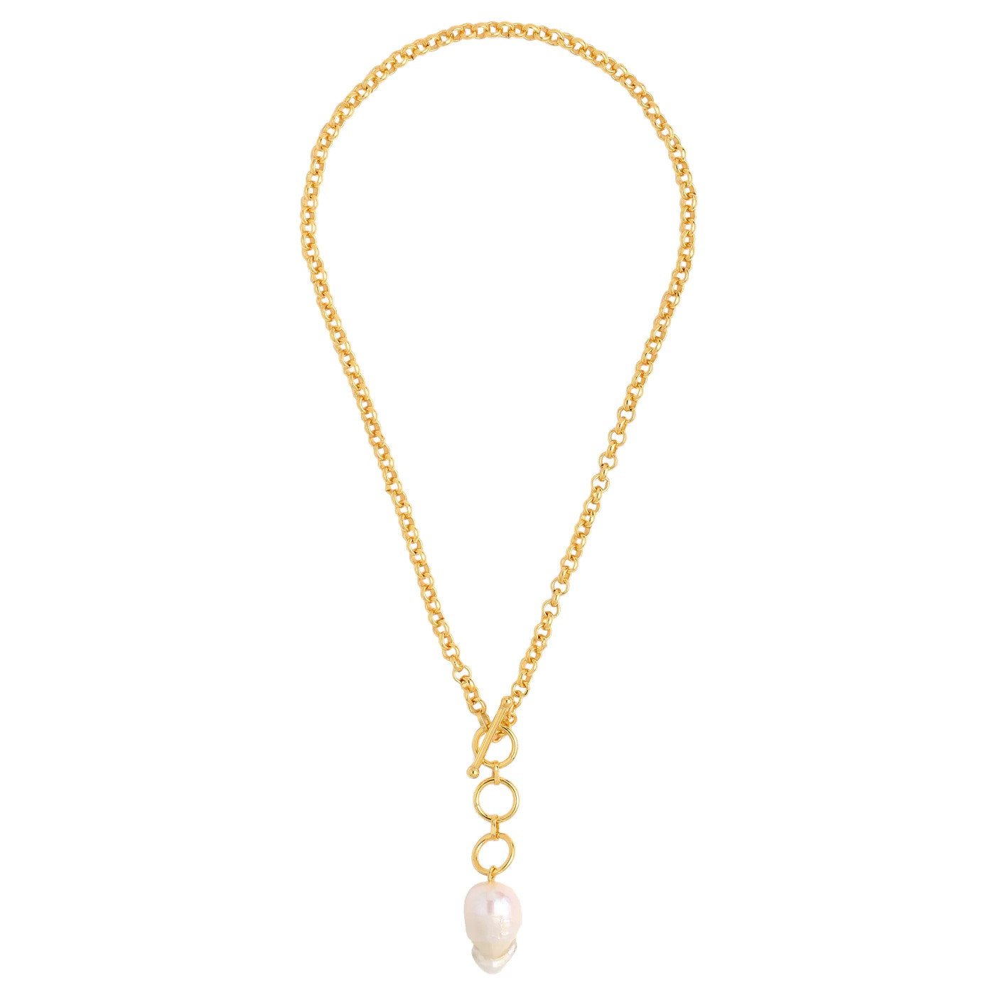 Minimal jewellery  Baroque Pearl Toggle Neck Chain, Azga, Rs 2150