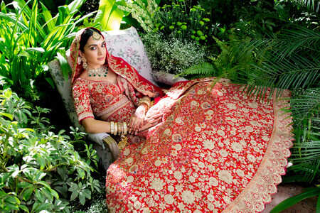 Buy Berry Red Embroidered Bridal Lehenga Online in India @Mohey - Lehenga  for Women